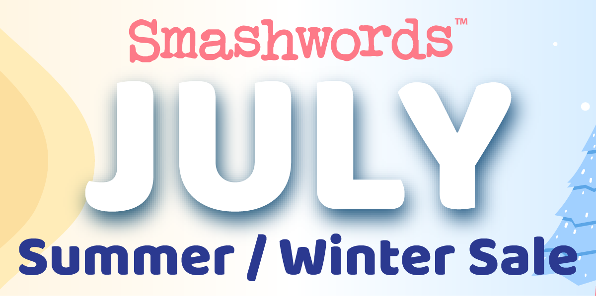 smashwords july summer winter sale banner with beach images on the left and christmas trees and winter images on the right